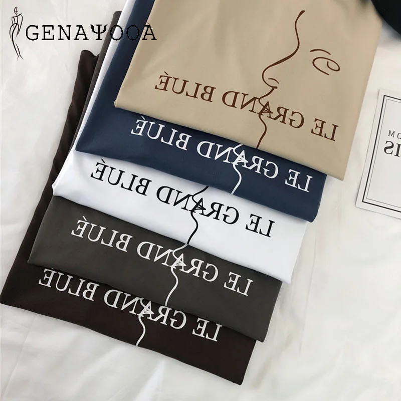 Genayooa Эстетическая забавная Футболка женская хлопковая футболка с коротким