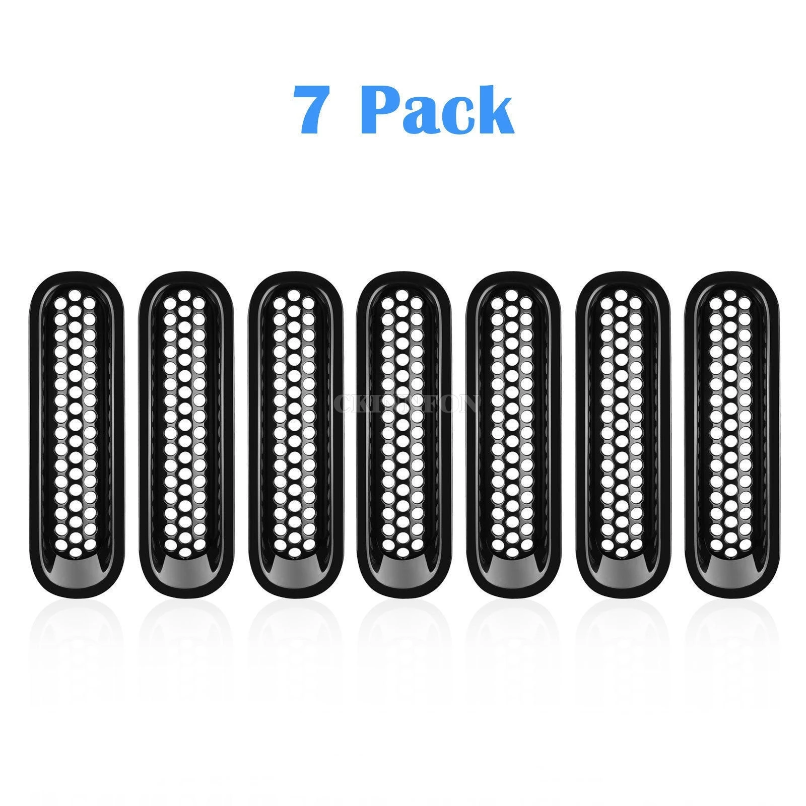 10sets 7Pcs/set Black ABS Mesh Front Insert Grille Trim Cover Without Lock Hole for Jeep Wrangler JK 2007-2015 | Автомобили и