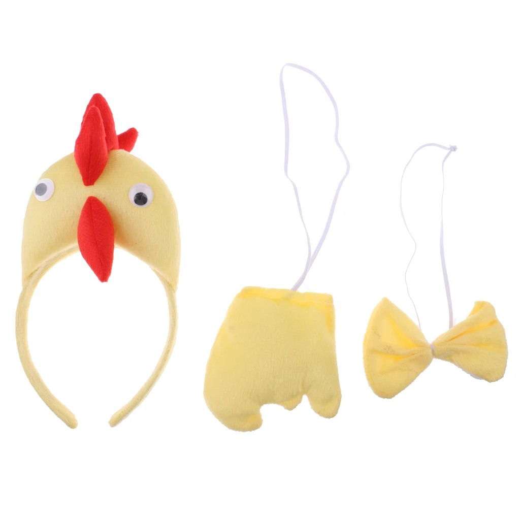 3 шт./компл. унисекс Детская повязка на голову с маленьким цыпленком хвост галстук