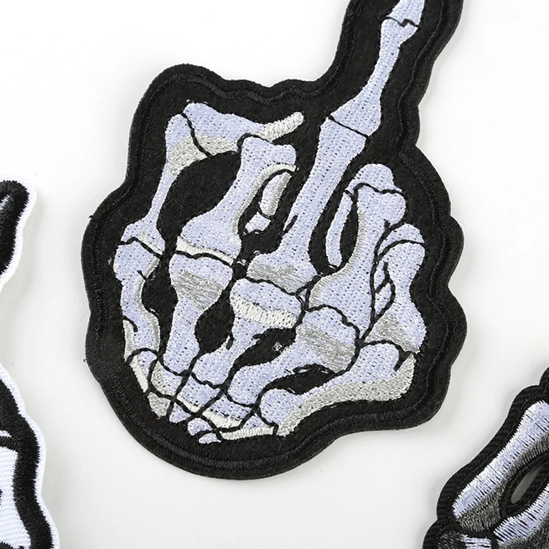 Пальчиковые кости заплатка с изображением скелета значки вышитая аппликация