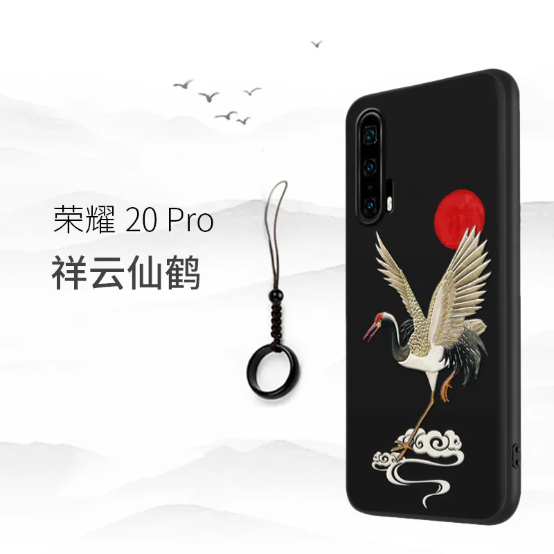 Чехол для телефона Honor 20 Great Emboss Huawei PRO 20i V20 чехол Kanagawa Waves Carp Cranes 3D Giant relief