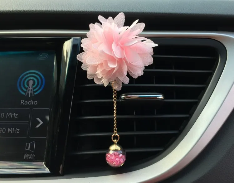 PiNK Цветок авто выход духи хороший запах ароматы 3D цветок подвеска автомобиль освежитель воздуха Мода салона Profumi - Название цвета: PiNK