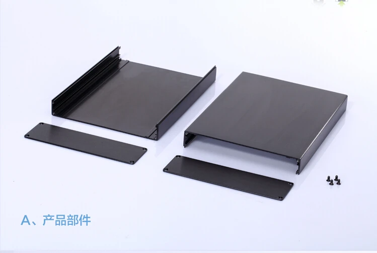 Aluminum Enclosure Project Power Shell Box 152X44X150mm DIY Black New Wholesale