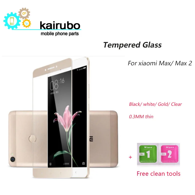 Закаленное стекло 2.5D премиум класса с полным покрытием для Xiaomi Mi Max/Mi Max 2 защитная