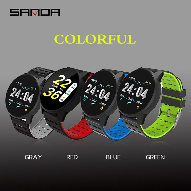 SANDA мужские Смарт часы для женщин мониторинг сердечного ритма здоровье