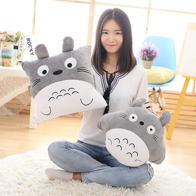 Мультяшное одеяло Totoro с кондиционированием воздуха вставленная ручная Подушка