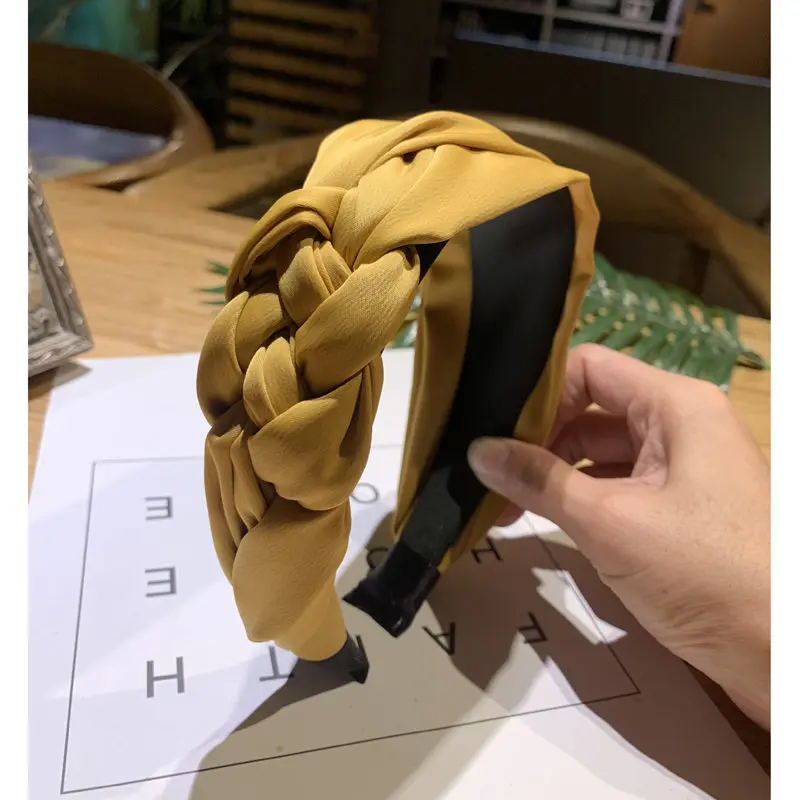 Ginger yellow Новинка, модный парик, одноцветная повязка на голову для женщин, простая ободок для волос с зубчиками, нескользящая повязка на голову, аксессуары для волос - Цвет: Ginger yellow