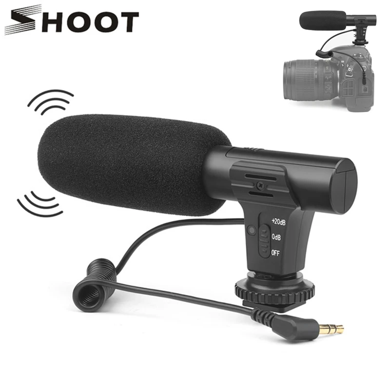 

SHOOT стерео камера-регистратор с микрофоном DSLR камера Microfone для Nikon Canon Sony DSLR камера для Xiaomi 8 iphone X мобильный телефон