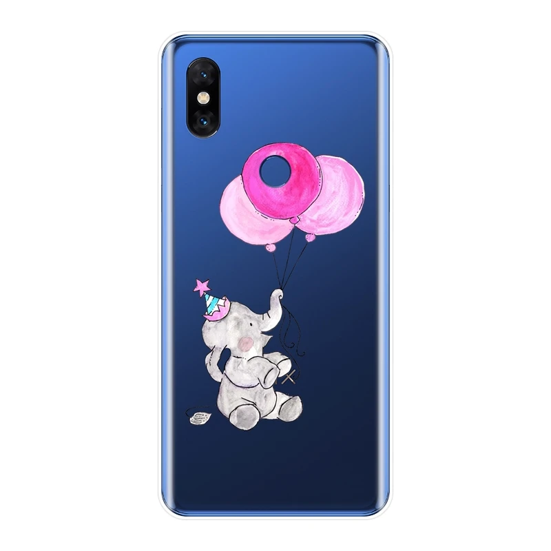 Задняя крышка для Xiaomi Mi Mix 1 2 2S 3 животное слон цветок забавный Мягкий силиконовый