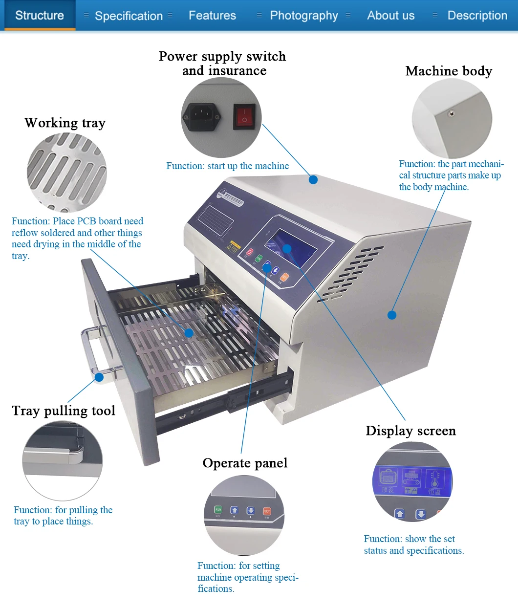 Светодиодный SMT Инфракрасная печь, ZB2520HL Reflow печка оборудование, BGA чип ремонт Reflow печь