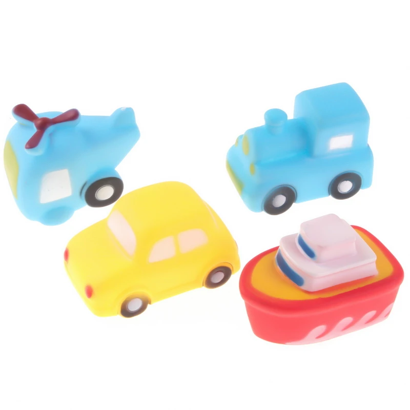4 шт./компл. мягкие резиновые Ванна набор игрушек транспортное средство плавающий