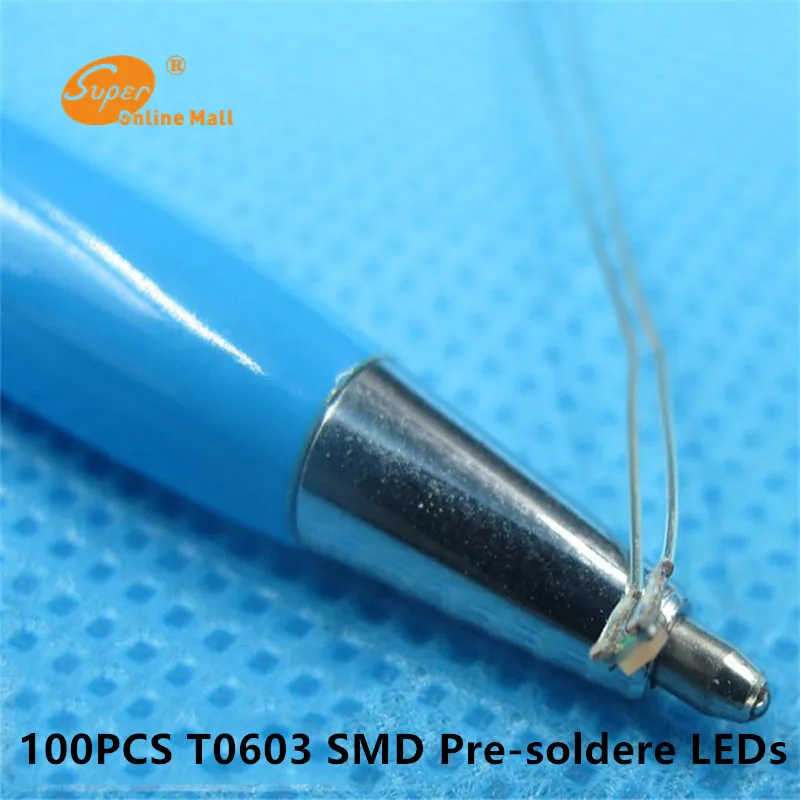 100 шт. предварительно припаянные Проводные провода Micro Litz T0603 цветные SMD Led 0603 10 см