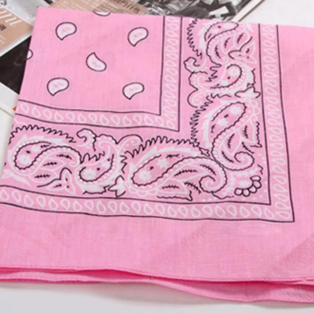 pink Уличная квадратная бандана, головной убор, повязка на голову, унисекс, шарф на шею, Повседневный, на запястье, Цветочный, повязка на голову,, аксессуары для путешествий - Цвет: pink