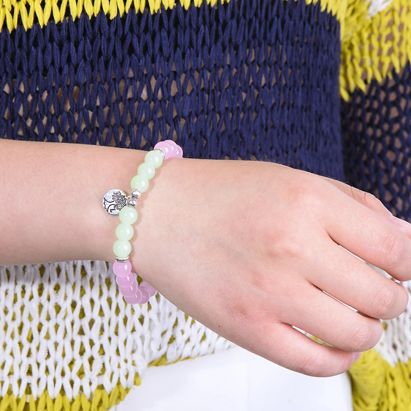 Boho серебро дерево жизни браслеты с подвесками для женщин Для мужчин Jewelry Винтаж