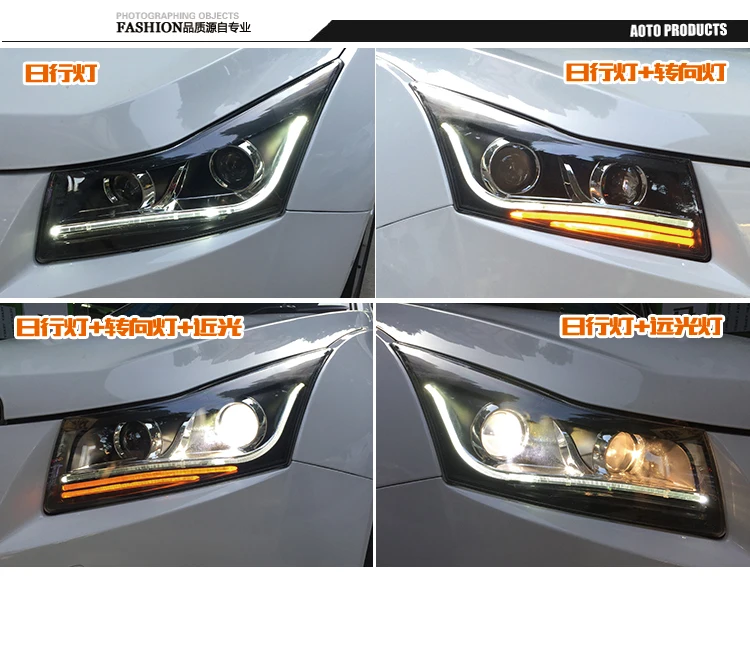 KOWELL автомобильный Стайлинг для Chevrolet Cruze фары Cruze A8 светодиодный фары DRL Объектив двойной луч H7 HID ксеноновые автомобильные аксессуары