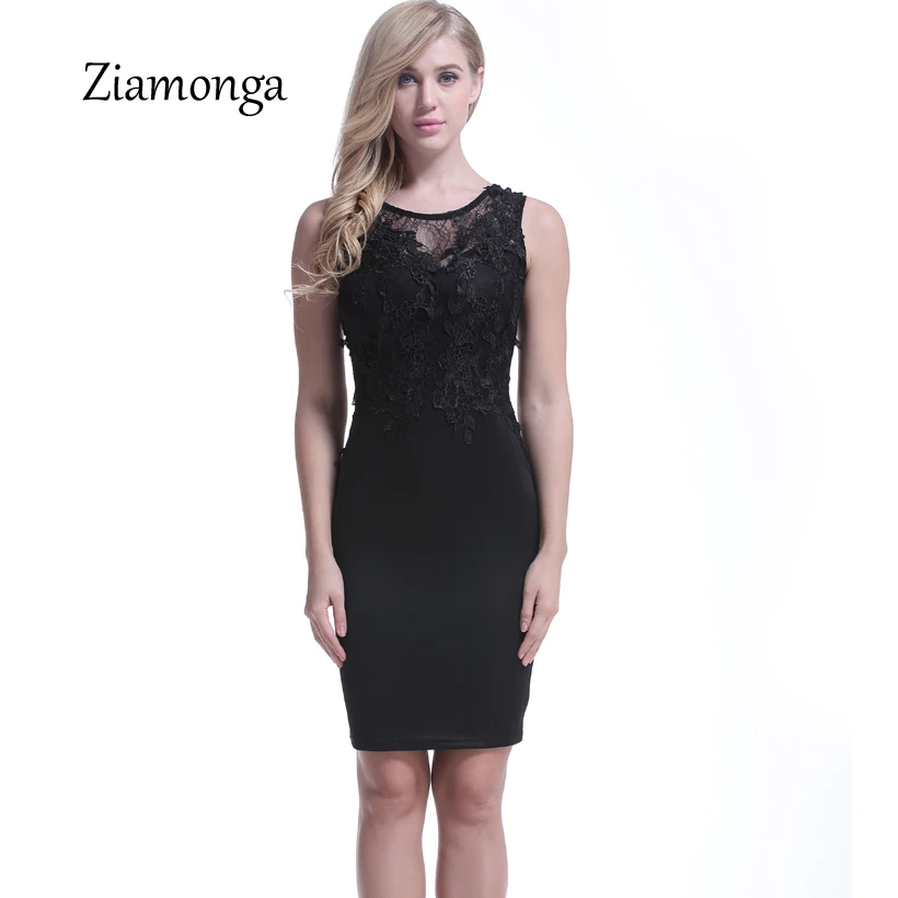 Женское облегающее платье без рукавов Ziamonga Кружевное миди до колена с цветочным