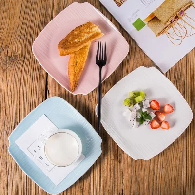 Тарелки и тарелки из керамики глазури с узором камня salver Solid Square steak фрукты салат