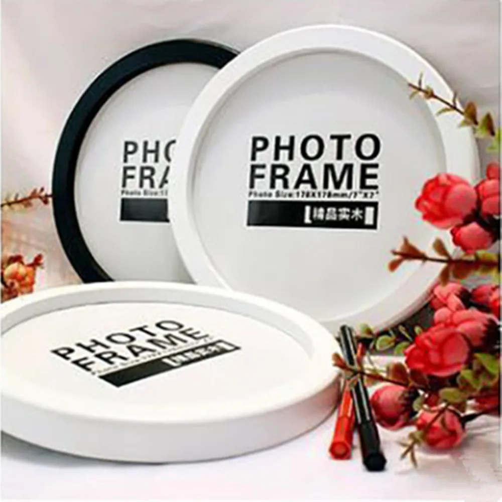 Современная круглая фоторамка деревянный подвесной держатель для картин