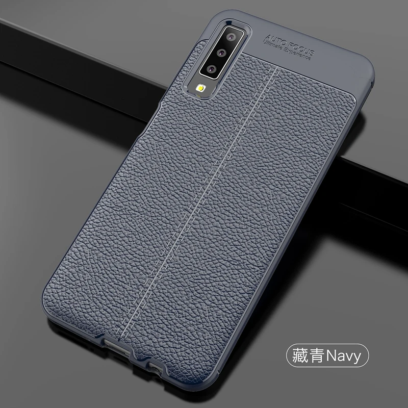Чехол Тонкая Броня для samsung A7 A750 SM-A750f A750f в 750 7 силиконовый чехол, Мягкий силикон, резина, чехол тонкий Чехол обложка чехол s - Цвет: Dblue