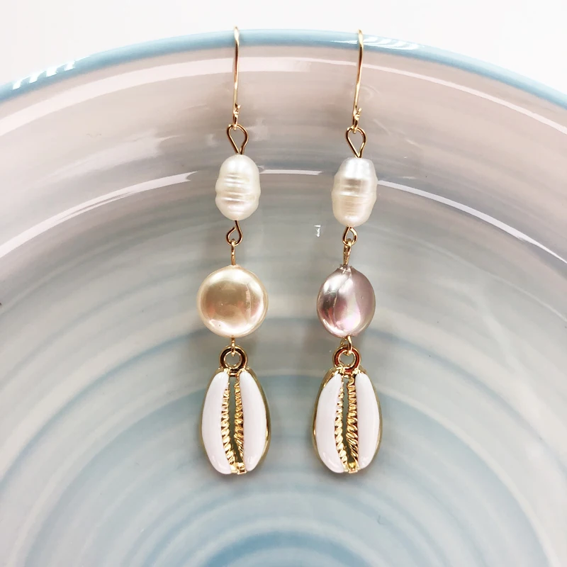 Новое поступление 2019 модные серьги коллекция рандомные в виде ракушек висячие