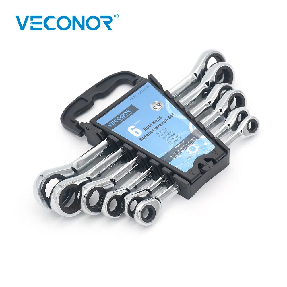 Veconor 6 шт. Dual Head усилила ключ гаечный набор 8 19 мм с пластиковыми инструмент стеллаж