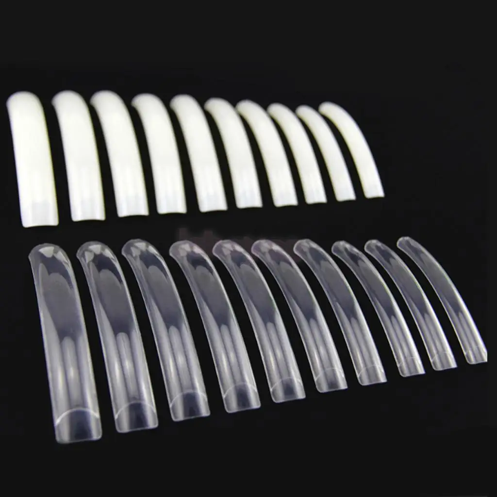 5 пар сверхдлинных пластиковых накладных ногтей для французского маникюра