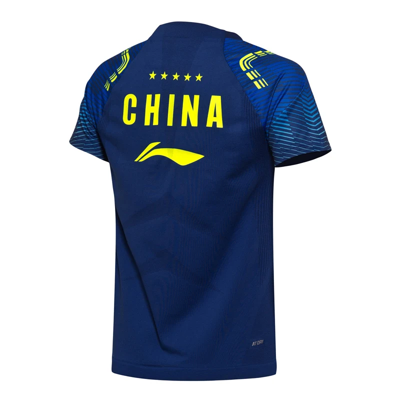Li-Ning/женская футболка для бадминтона, национальная команда, соревновательная футболка на сухой бесшовной подкладке, дышащие спортивные топы AAYN002 CAMJ18