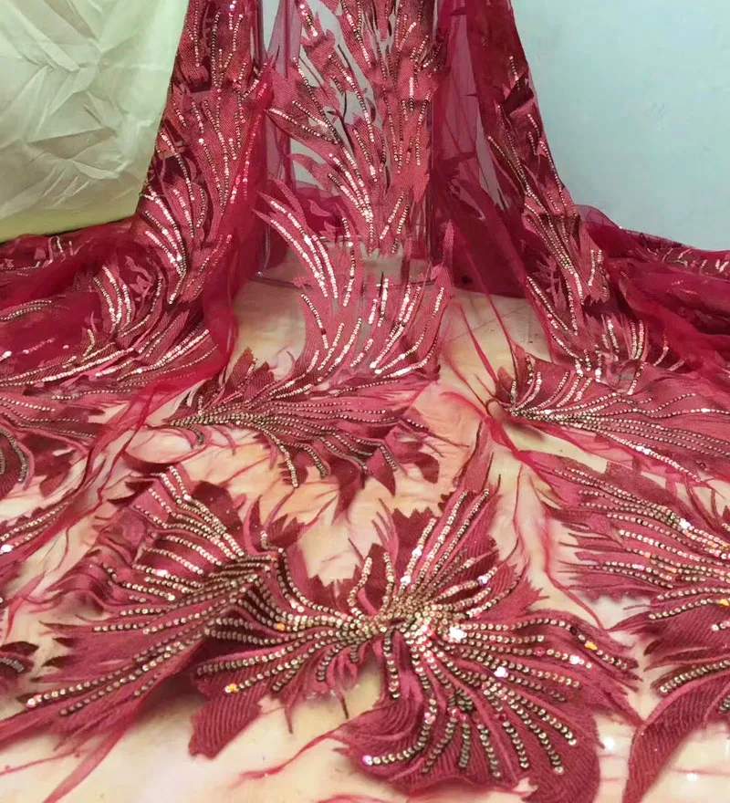 French Net Lace Fabric 2019 Latest African Guipure with Embroidery Mesh Tulle Gold Cord Sequins |