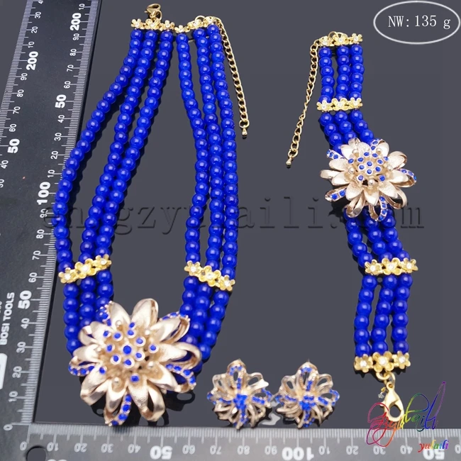 

Free Shipping Yulaili Handmade Precious Stone Factory Flower Design Party Costume Two Beaded Jewelry Set