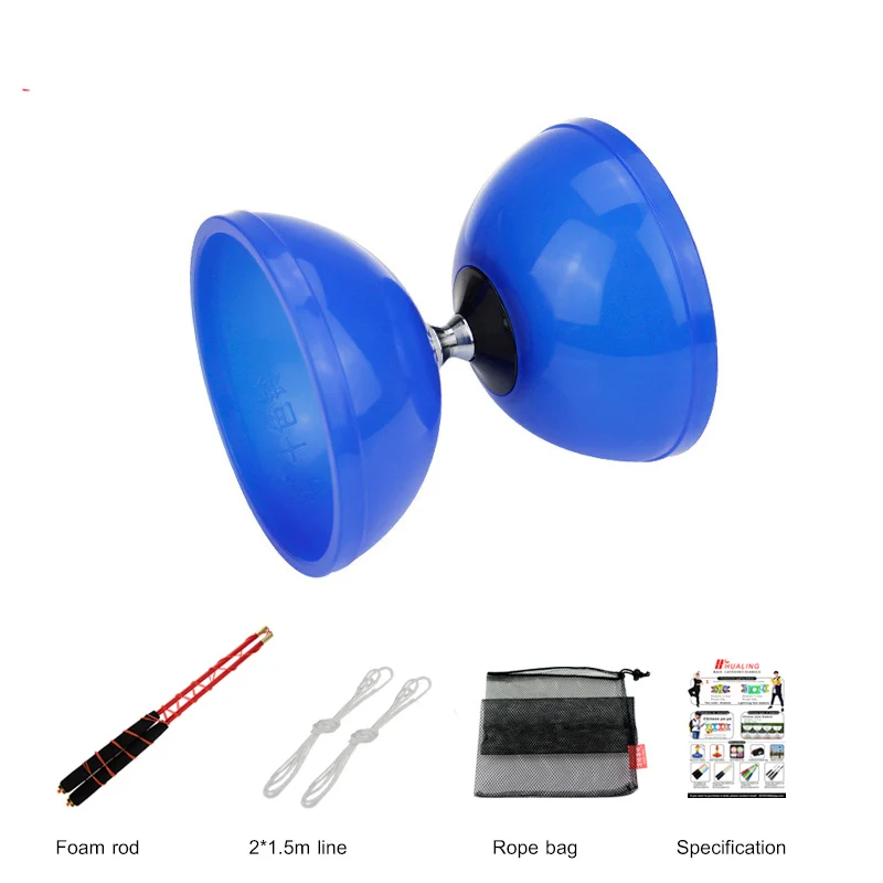 fixed Blue Фиксированный или подшипник diabolo игрушки профессиональный набор Diabolo упаковка с веревочной сумкой Китай - Цвет: fixed Blue