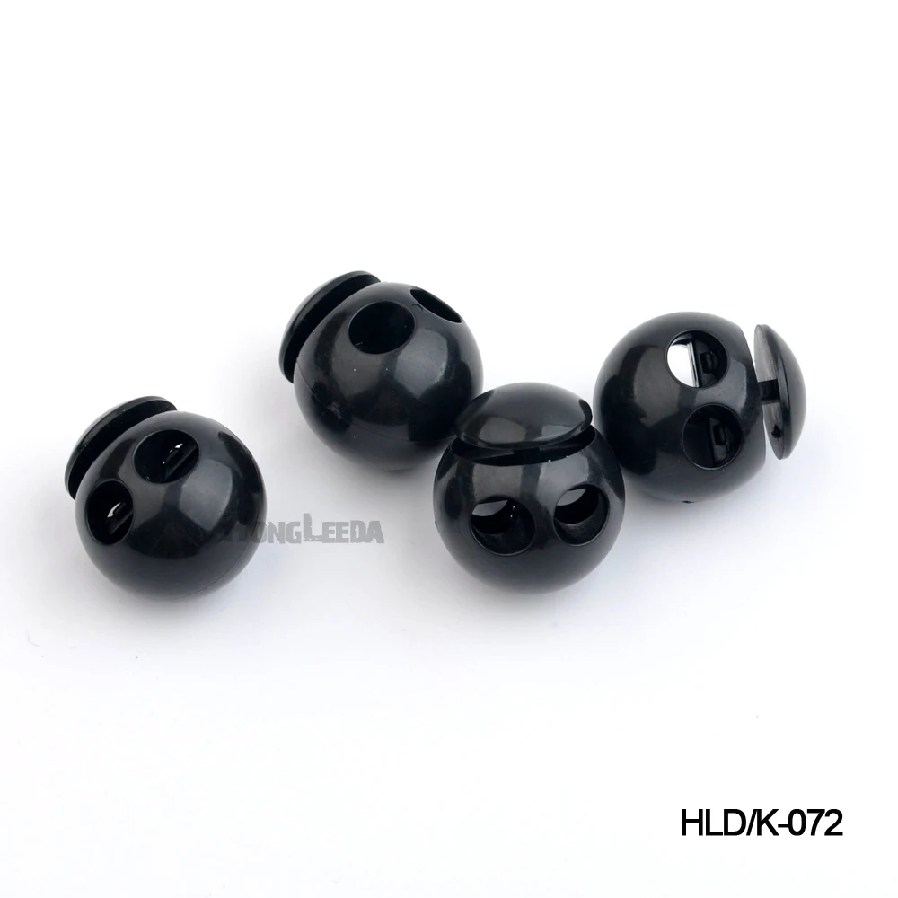 

80pcs Plastic stopper cord lock 18*20.5*5mm black plastic round ball cord lock end toggles spring clip stoppers HLD/K-027