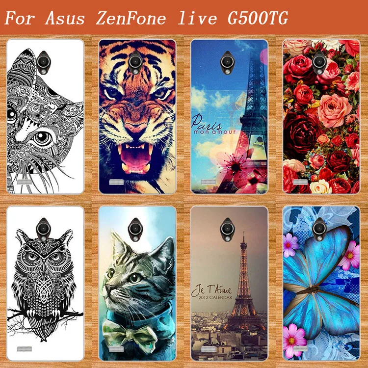 Модный мягкий чехол из ТПУ для телефона Asus G500TG сделай сам с цветными красивыми