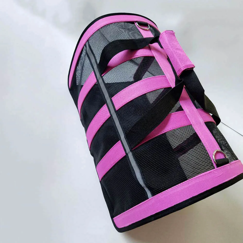 Pink Мягкая переноска для собак, переносная сумка для собак, кошек, авиалиний, s m, esh, сумка для путешествий с окошком для маленьких средних собак, s, m, l - Цвет: Pink
