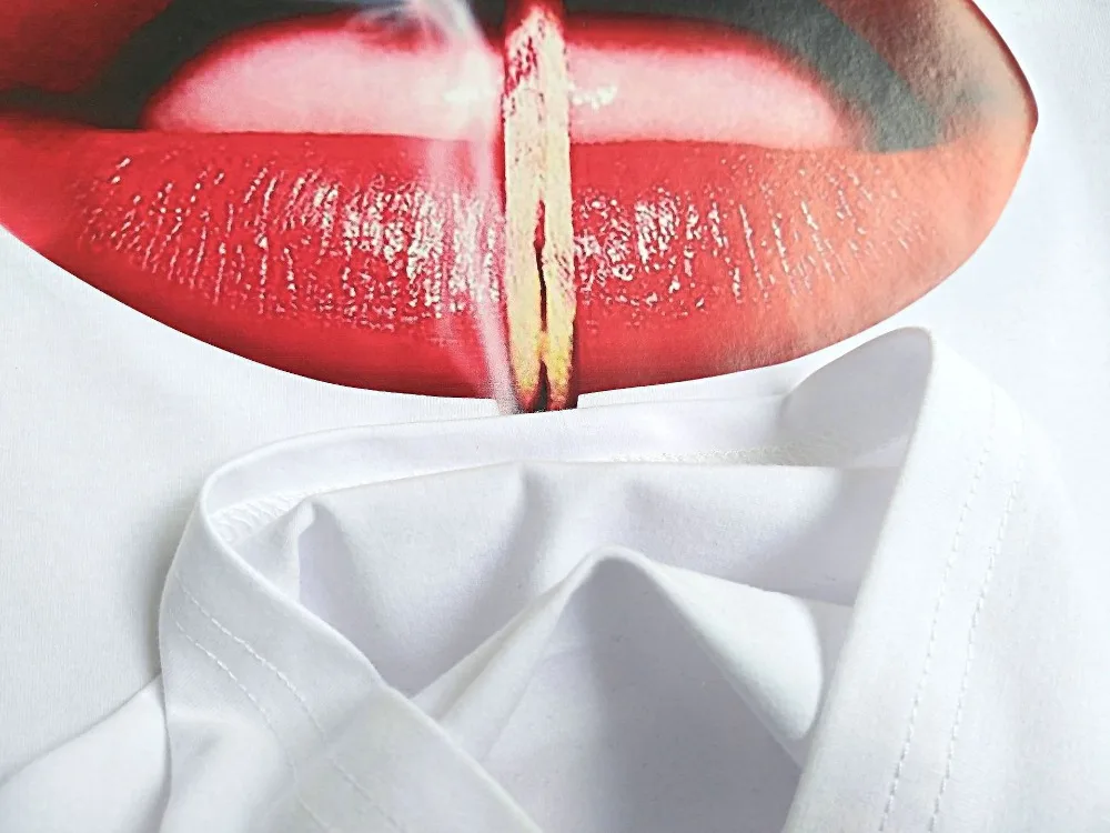 Jo Kalin красные футболки с изображением губ для женщин 2019 летняя новая модная