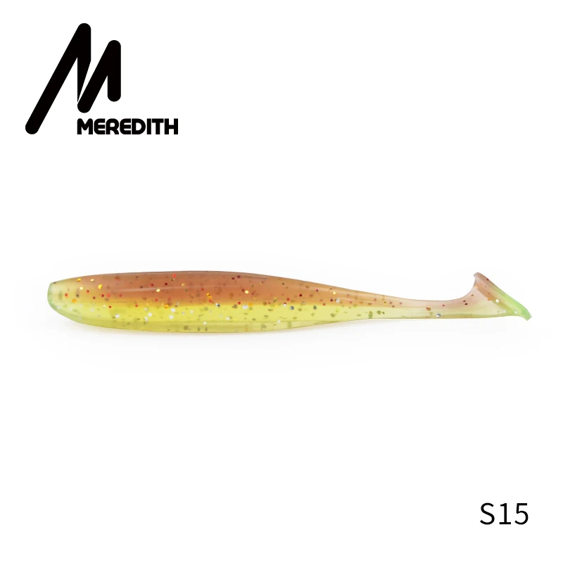 Meredith, 13 см, 11,5 г, 4 шт., рыболовные приманки, наживки, легко Скручивающиеся плавающие приманки, мягкая силиконовая приманка, двойной цвет, искусственный карп, Мягкая приманка - Цвет: S15