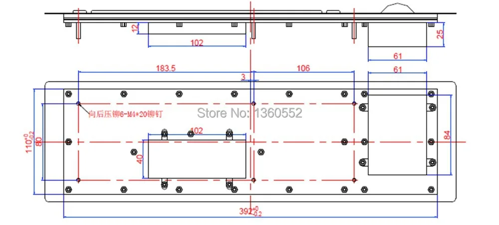 Киоск с креплением на панели черного цвета промышленная компьютерная клавиатура