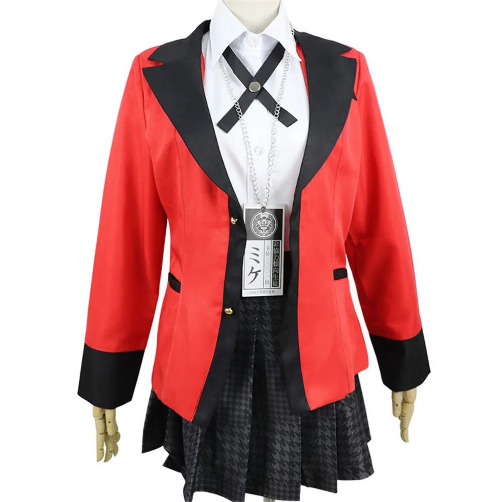 Популярные крутые костюмы для косплея аниме Kakegurui Yumeko Jabami японская школьная