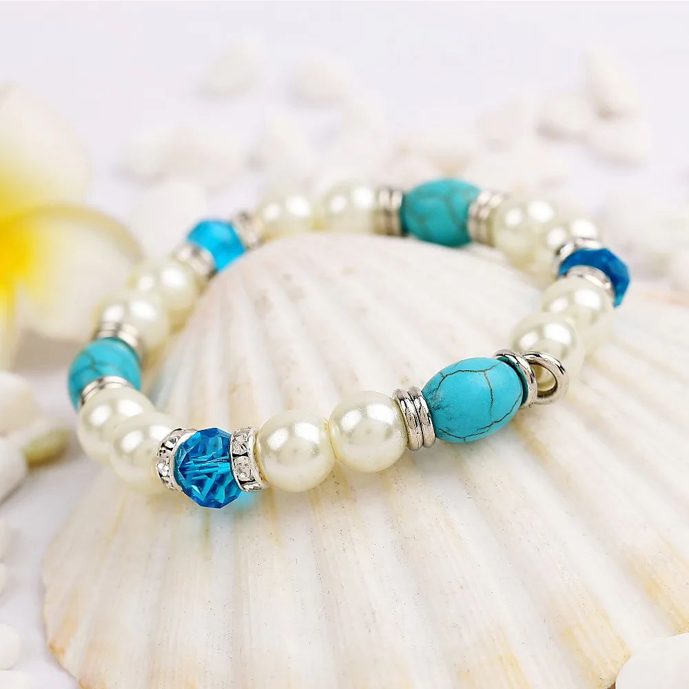 Новое поступление! Модные Дизайнерские эластичные браслеты из стекла и камней