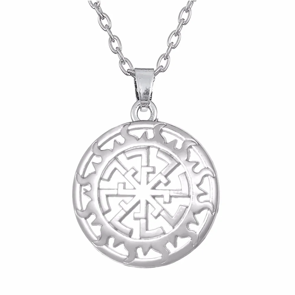 Teamer Adjustable Link Chain Sun Talisman Pendant Necklace Silver Color Round Power Amulet Jewelry for Woman/Man /Friends | Украшения и