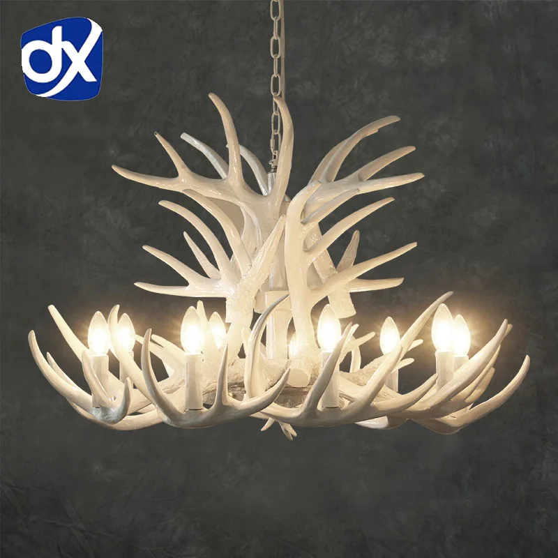 Подвесная люстра с рожками 4/6/9 лампочек E14 из натуральной смолы|antler chandelier|chandelier