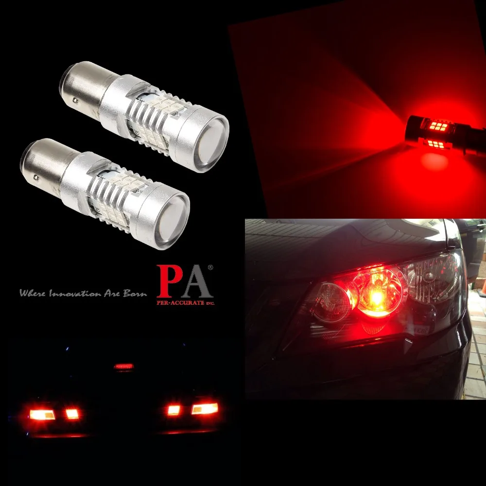 PA LED 2 шт. x 1157 P21/5 Вт BAY15D 21SMD 2835 Светодиодная лампа торможения красный цвет 10 30 в