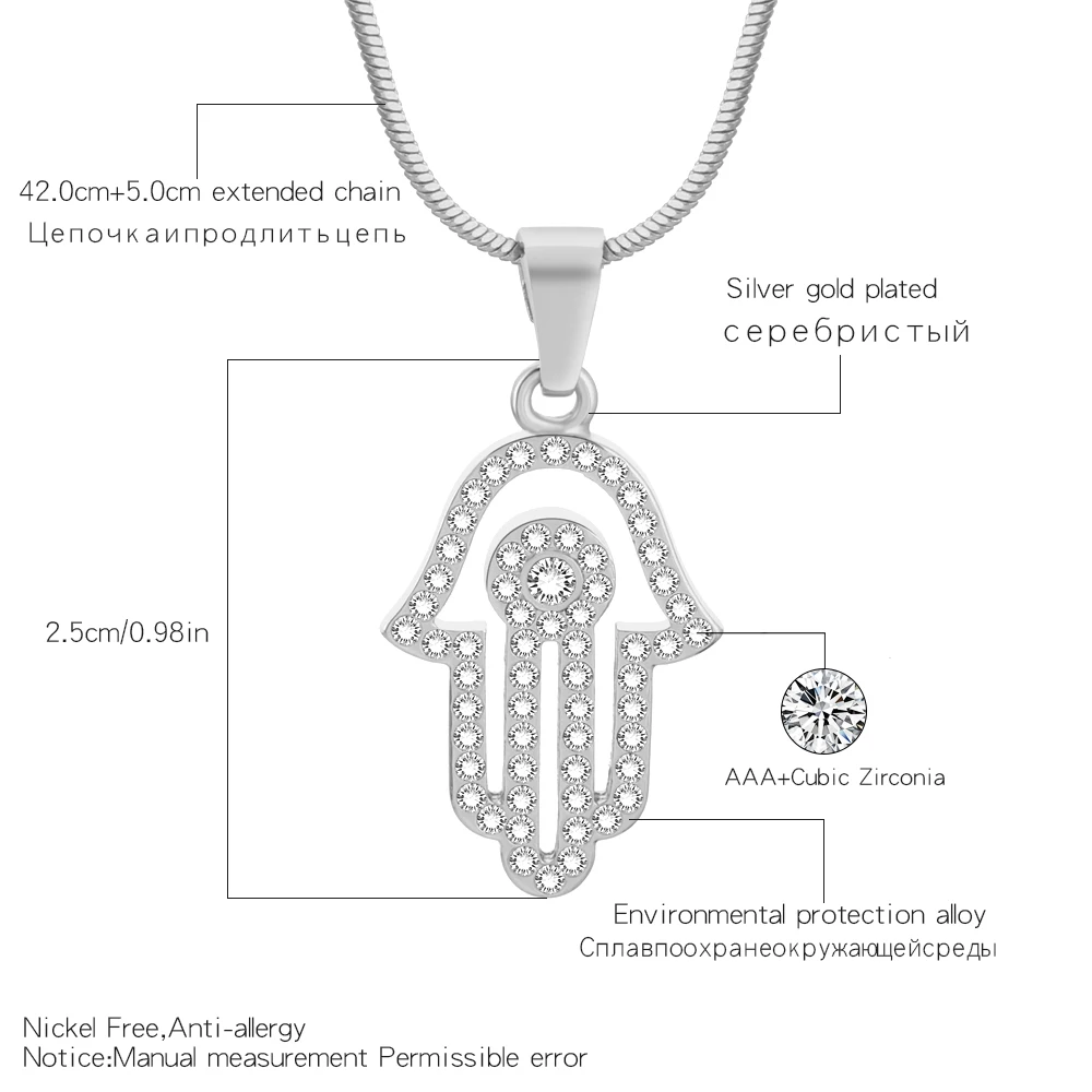Vintage Boho Hamsa Pendant Necklace For Women Crystal Choker Gold Short Chain Fashion Jewelry 2019 Dropshipping | Украшения и