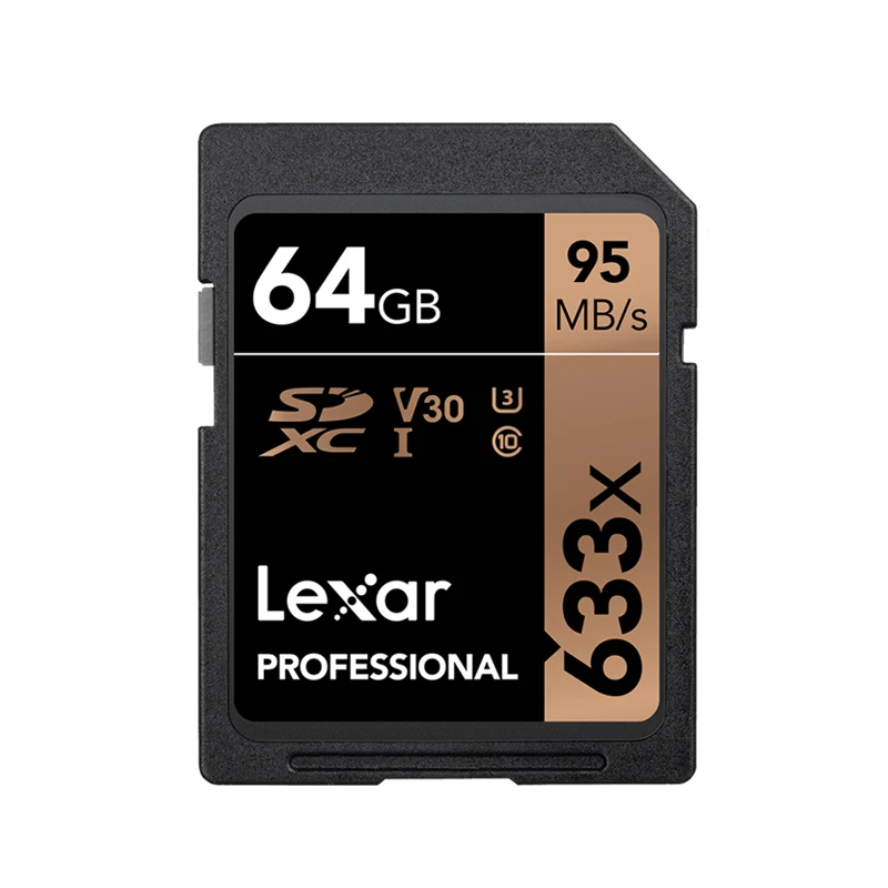 Оригинальная Lexar 633x sd-карта 16 ГБ 32 ГБ 64 Гб класс 10 SD SDHC SDXC карта памяти 128 ГБ 256 ГБ 512 ГБ для цифровых зеркальных камер/HD Камер - Емкость: 64GB