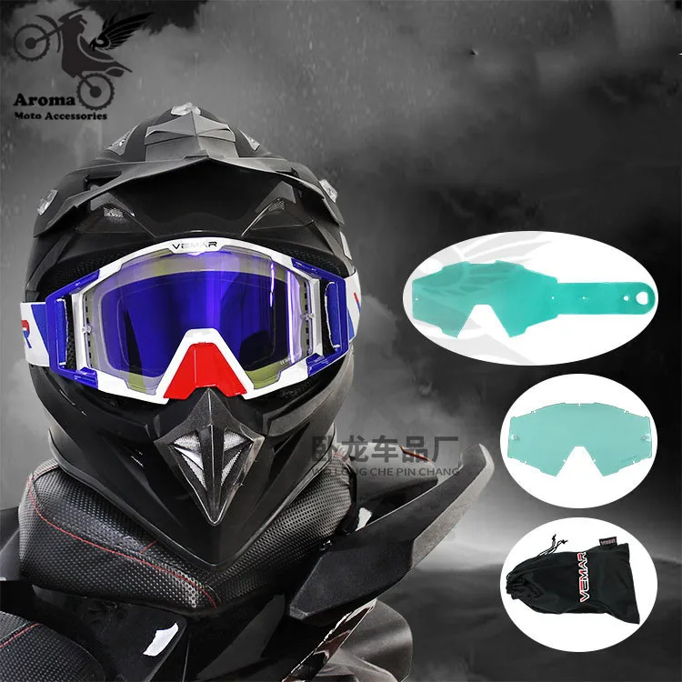 Красочные прозрачные линзы moto rbike защита глаз Универсальный moto dirt pit bike внедорожные гоночные moto rcycle очки moto cross goggle