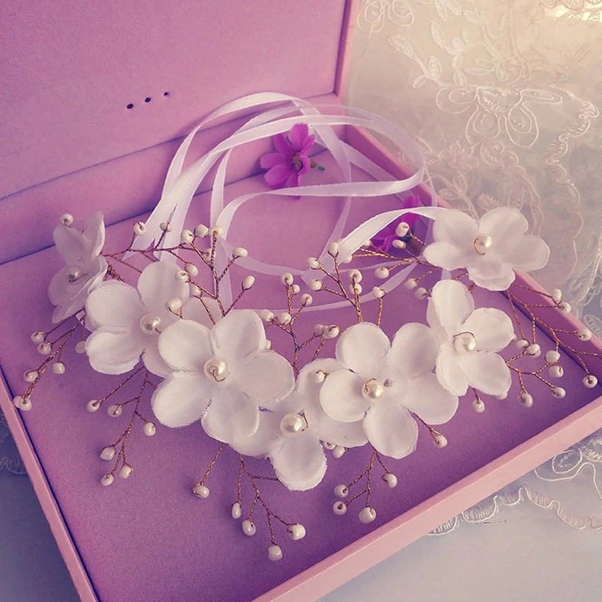 Новое поступление Свадебный ободок для волос ручная работа шелковая пряжа