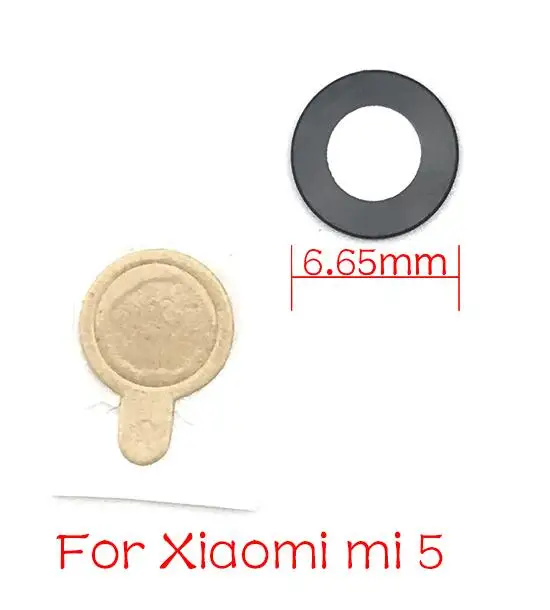 Mi5 2 шт./лот для Xiaomi mi x Max 2 3 2S 4 5 Play Note 3 задняя камера стеклянная крышка объектива с клеем, стикер - Цвет: Mi5