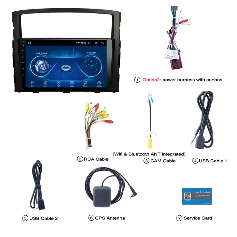 Option 2 9 дюймов 2.5D сенсорный экран Android 8,1 автомобильный dvd gps навигация для Mitsubishi Pajero 2006 - Цвет: Option 2