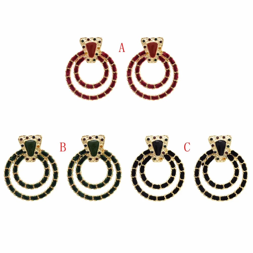 Модные золотые металлические черные красные зеленые бархатные круглые висячие