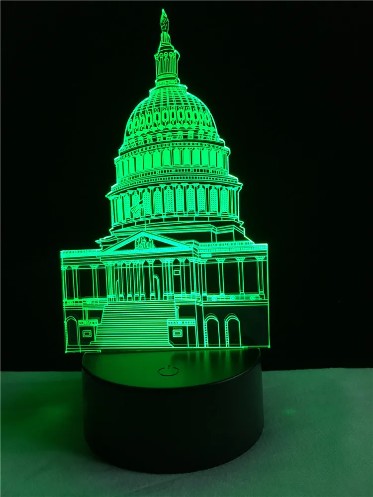Оптовая торговля Белый дом 3D USB светодиодный светильник 7 цветов меняющий