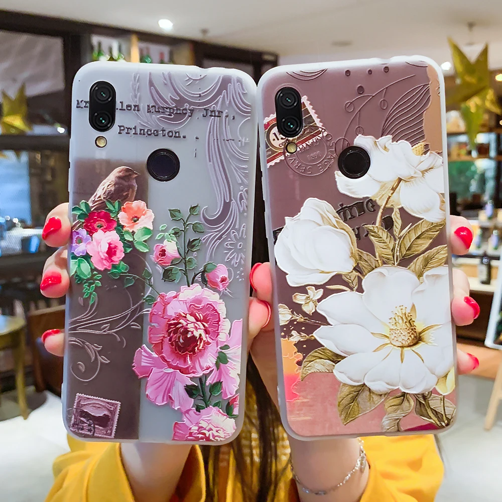 Case For Xiaomi Redmi Note 7 Cover Floral Shockproof Pro Soft TPU Silicone Matte Phone Xiomi |